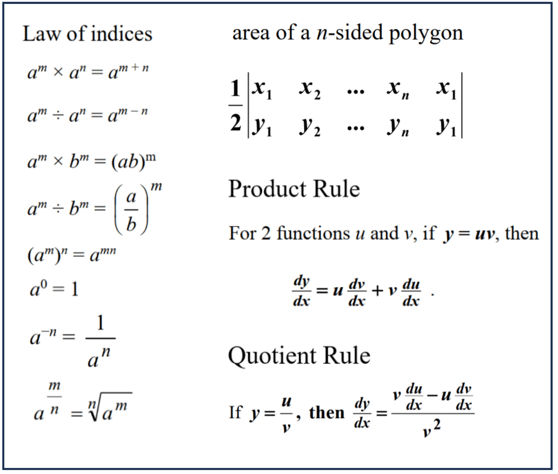 Making the Most of E Math and A Math Formula Sheets